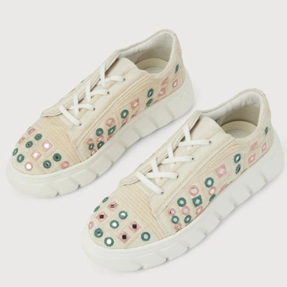 Free People Catch Me If You Can Mirror Combo Crochet Sneakers Size 38 US 8 Boho - Picture 10 of 10